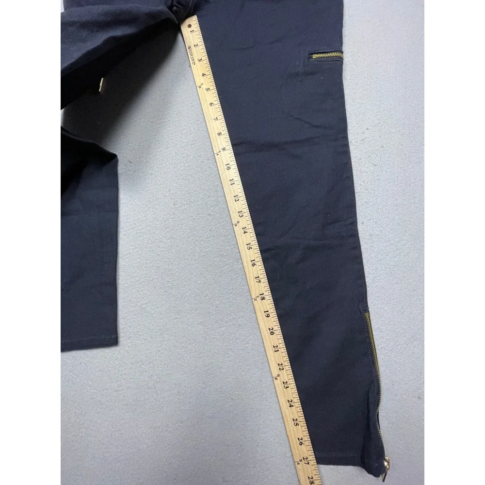 Michael Kors Cargo Pants Cotton Blend Navy Blue 4 Womens